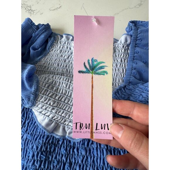 NWT Tru Luv Blue Smocked Cropped Top Size 10 - Picture 5 of 8